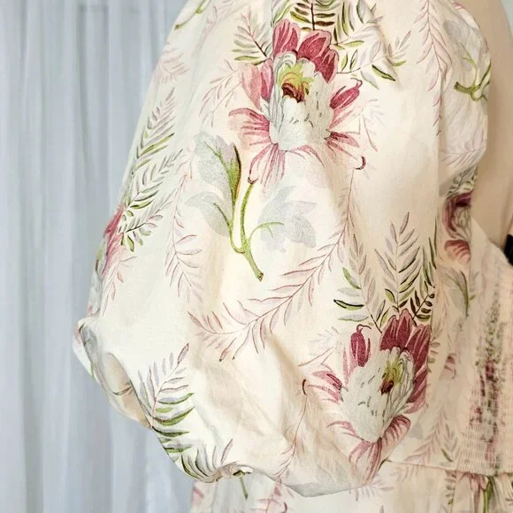 Hill House Matilda Maxi Dress Floral Puff Sleeve Size XL - Picture 7 of 13